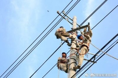 改造鹿灣變10千伏蔣莊105線路，原老舊線路全部更換為240絕緣導(dǎo)線
