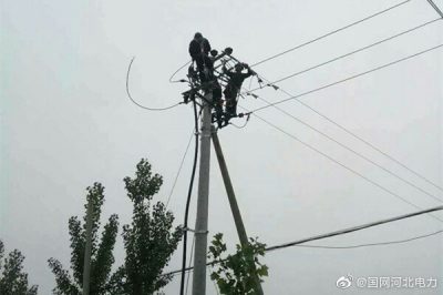 新河縣供電公司092西工線線路改造，更換大直徑絕緣導(dǎo)線