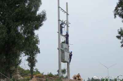 新架高壓線路1200米，新立電桿4基，組裝臺架2處
