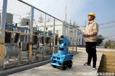 國(guó)網(wǎng)海門(mén)市供電公司啟用無(wú)人機(jī)和巡檢機(jī)器人