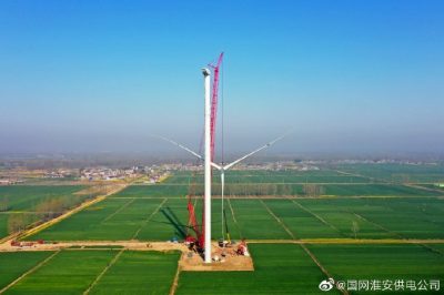 漣水縣六塘河公興河風電場安裝風力發(fā)電機組