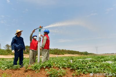 采用電氣化噴灌，節(jié)能又增收