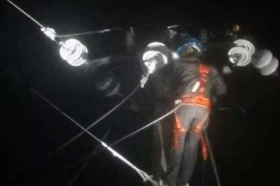 10千伏云溪線(xiàn)20-20號(hào)桿至20-24號(hào)桿之間遭雷擊斷線(xiàn)